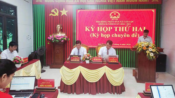 Xã Cao Lộc tổ chức thành công Kỳ họp thứ Hai HĐND xã khóa II, nhiệm kỳ 2026 - 2031