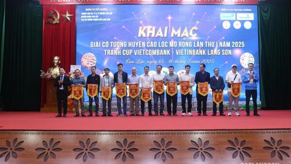 132 vận động viên tham gia Giải Cờ tướng huyện Cao Lộc mở rộng lần thứ I năm 2025  tranh Cup Vietcombank - Vietinbank Lạng Sơn