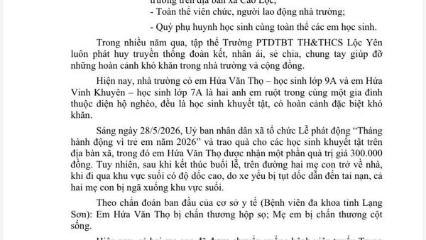 THƯ KÊU GỌI ỦNG HỘ